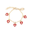 Red Enamel Open Heart Charm Bracelet Itsallagift