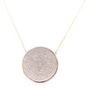 Round Pave Medallion Necklace With CZ Stones Gold Itsallagift