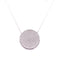 Round Pave Medallion Necklace With CZ Stones Silver Itsallagift