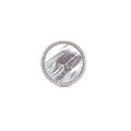Round Ring With Mother Of Pearl Center And White CZ Halo - 2 Colors Available! Itsallagift