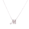 Script CZ Letter Necklace M Itsallagift