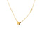 Small Butterfly Pendant With CZ Stone Chain Accent Gold Itsallagift