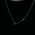 Small Butterfly Pendant With CZ Stone Chain Accent Itsallagift