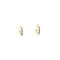 Small Huggie Earrings With Multicolored Rainbow CZ Stones Itsallagift