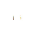Small Huggie Earrings With Multicolored Rainbow CZ Stones Itsallagift