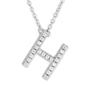 Small Initial Necklace With Micro Pave CZ Stones H Itsallagift