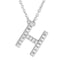 Small Initial Necklace With Micro Pave CZ Stones H Itsallagift