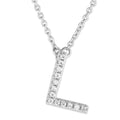 Small Initial Necklace With Micro Pave CZ Stones L Itsallagift