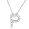 Small Initial Necklace With Micro Pave CZ Stones P Itsallagift