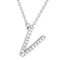 Small Initial Necklace With Micro Pave CZ Stones V Itsallagift