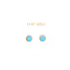 Small Turquoise Stone with Gold Halo Earring Itsallagift