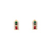 Small U Shaped Rainbow Baguette Huggie Earrings Itsallagift