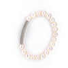 Stretch Pearl Bracelet with Pave Bar Silver Itsallagift