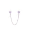 Stud and Chain Half Earring - For Double Piercing Silver Itsallagift