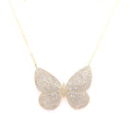 Wide Pave Butterfly Necklace Gold Itsallagift